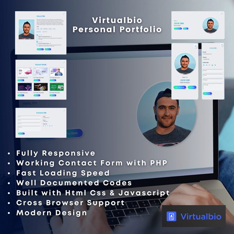 Responsive HTML personal portfolio Template – Netbrux