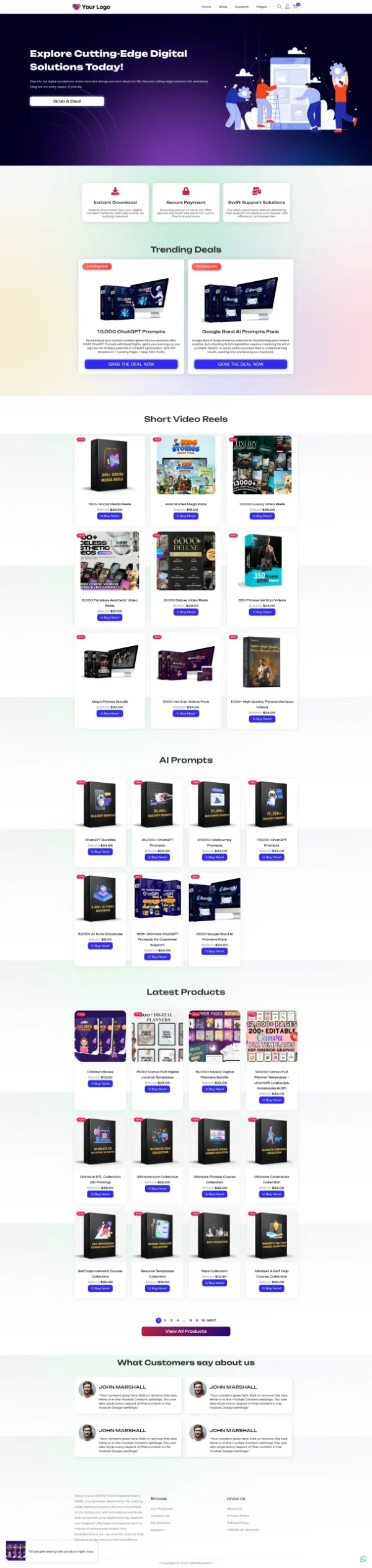 Digishop – Your Ready-Made Digital Download Website for Effortless Online Selling