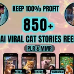 Viral AI Cat Reels Story Bundle: 850+ Funny Videos, PLR