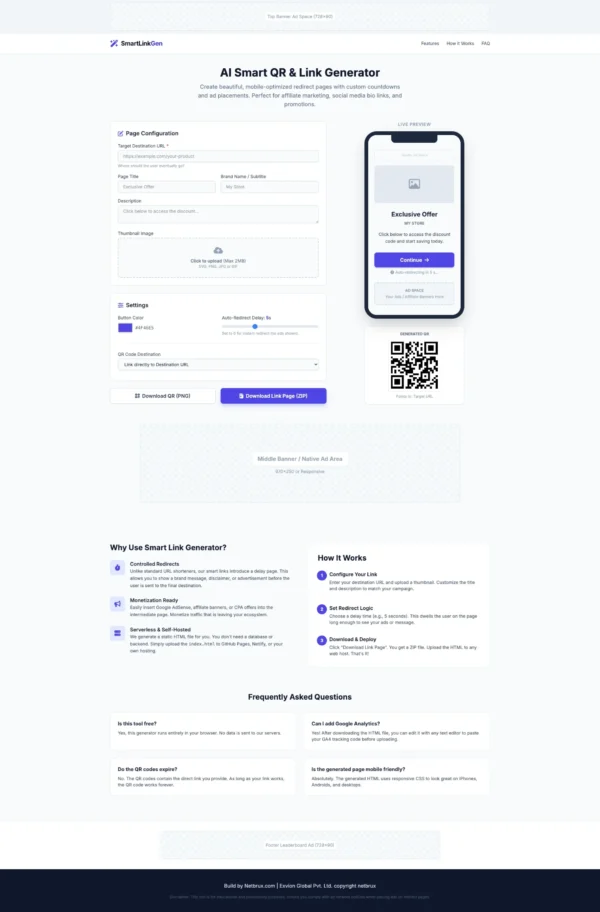 AI Smart QR & Link Generator With Resell Rights