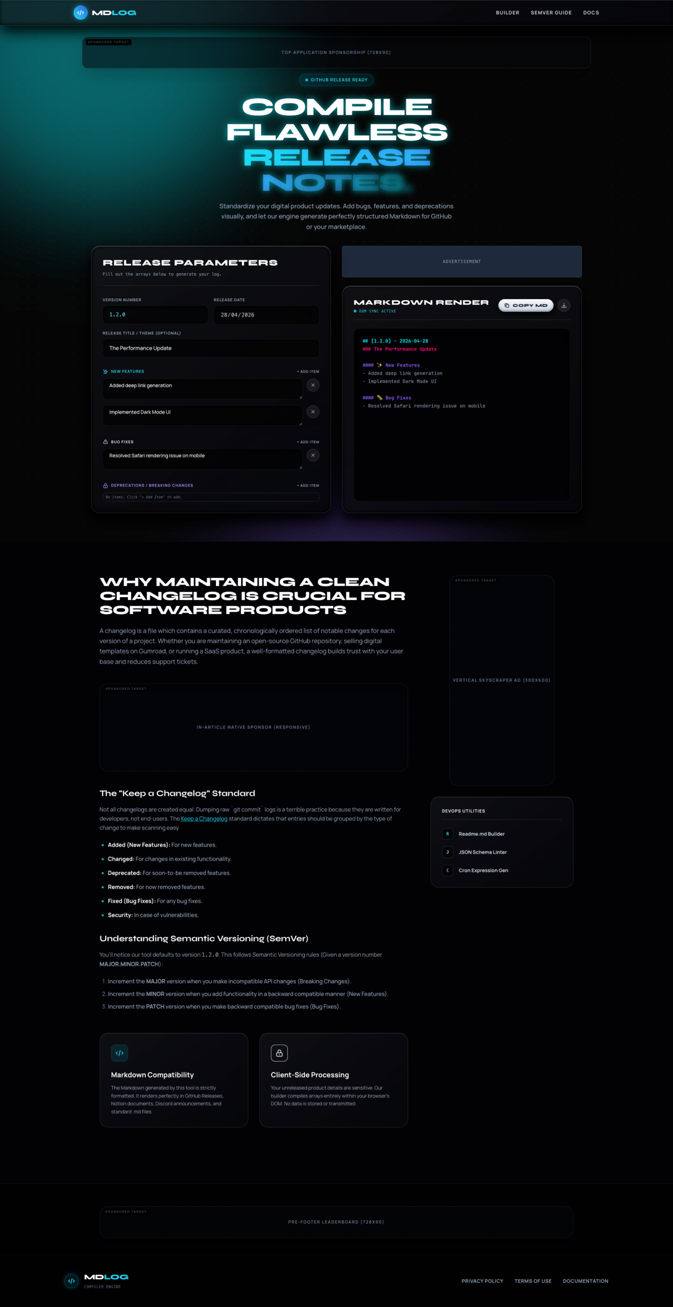 Digital Product _Changelog_ Markdown Generator