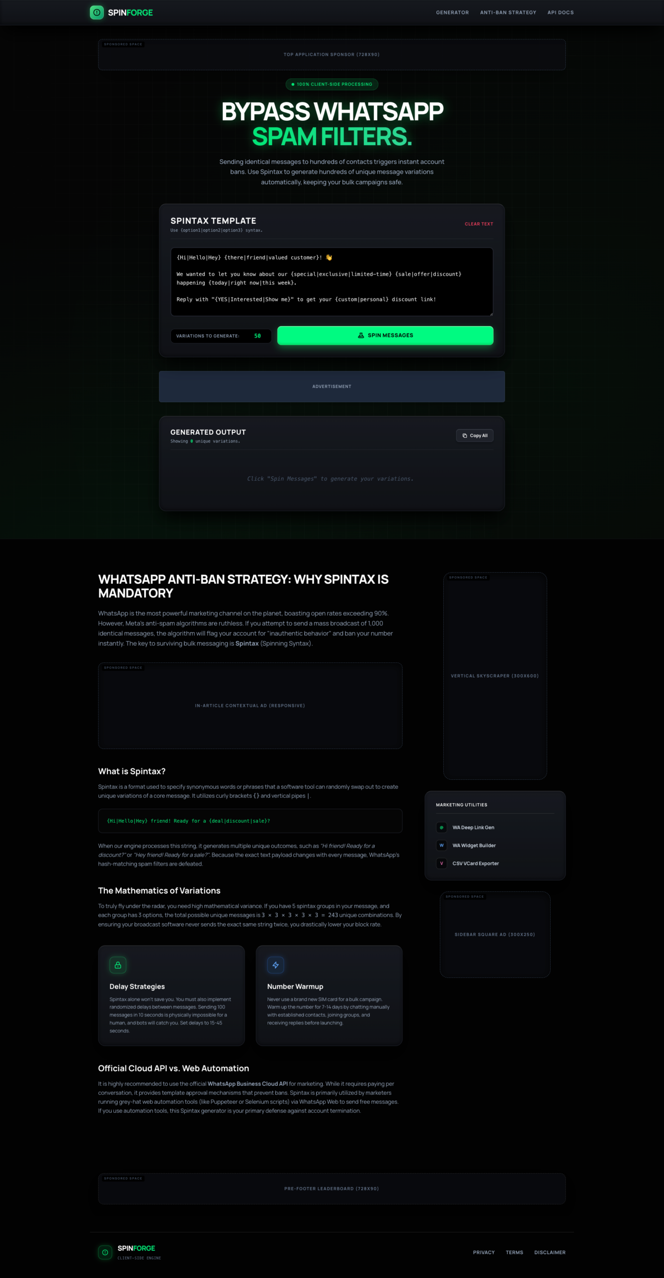 WhatsApp Spintax Generator