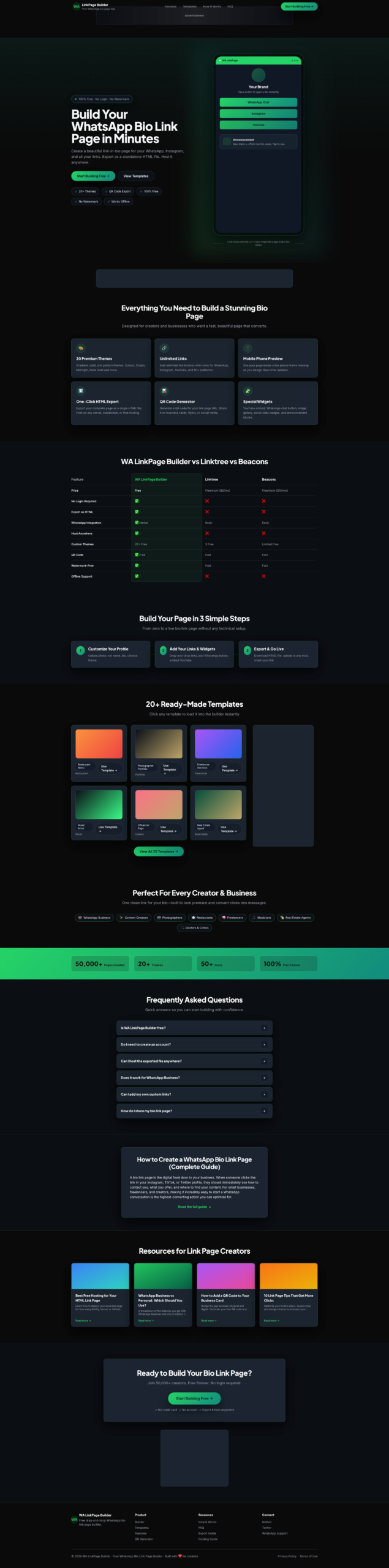 WA LinkPage Builder — WhatsApp Bio Link Page Builder